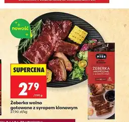 Biedronka Żeberka wieprzowe wolno gotowane z syropem klonowym Kraina Mięs oferta