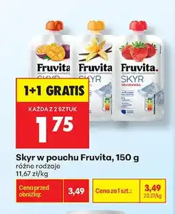 Biedronka Skyr w pouchu Fruvita jagoda oferta