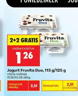 Biedronka Jogurt Fruvita Duo z kulkami w czekoladzie oferta