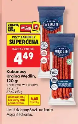 Biedronka Kabanosy drobiowo-wieprzowe Kraina Wędlin oferta
