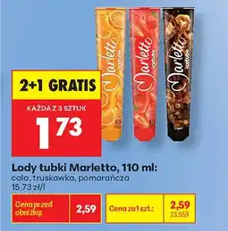 Biedronka Lody tubka Marletto truskawka oferta