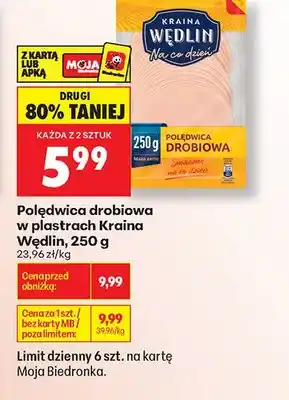 Biedronka Polędwica drobiowa w plastrach Kraina Wędlin oferta