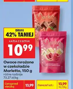 Biedronka Owoce mrożone w czekoladzie Marletto maliny w białej czekoladzie oferta