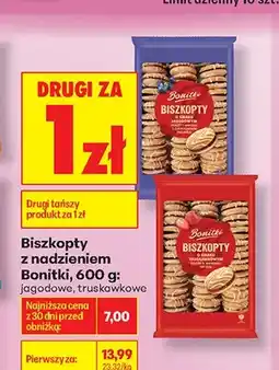 Biedronka Biszkopty z nadzieniem jagodowym Bonitki oferta