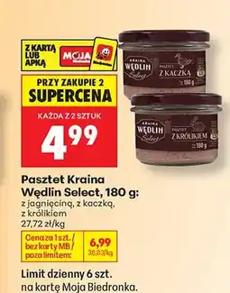 Biedronka Pasztet z kaczką Kraina Wędlin Select oferta