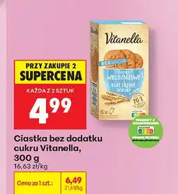 Biedronka Ciastka bez dodatku cukru wielozbożowe Vitanella oferta
