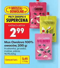 Biedronka Mus Owolovo 100% owoców truskawka oferta