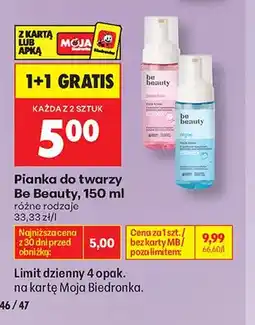 Biedronka Pianka do twarzy Be Beauty Sensitive oferta