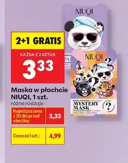 Biedronka Maska w płachcie Niuqi Mystery Mask oferta