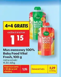 Biedronka Mus owocowy Vital Fresh Baby Food oferta
