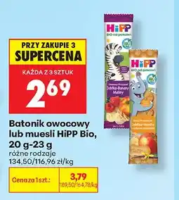 Biedronka Batonik owocowy HiPP Bio Jabłko Banany Maliny oferta