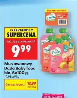 Biedronka Mus owocowy Dada Baby Food Bio 5-pak oferta