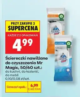 Biedronka Ściereczki nawilżane do czyszczenia Mr Magic do kuchni oferta