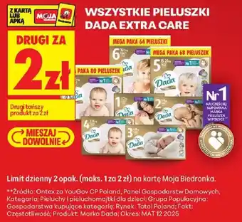 Biedronka Pieluszki Dada Extra Care oferta