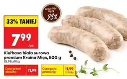 Biedronka Kiełbasa biała surowa premium Kraina Mięs oferta
