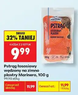 Biedronka Pstrąg łososiowy wędzony na zimno plastry Marinero oferta
