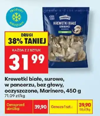 Biedronka Krewetki białe, surowe, w pancerzu, bez głowy, oczyszczone, Marinero oferta