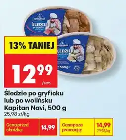 Biedronka Śledzie po gryficku lub po wolińsku Kapitan Navi oferta