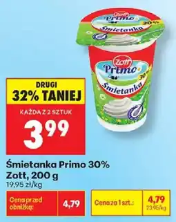 Biedronka Śmietanka Primo 30% Zott oferta