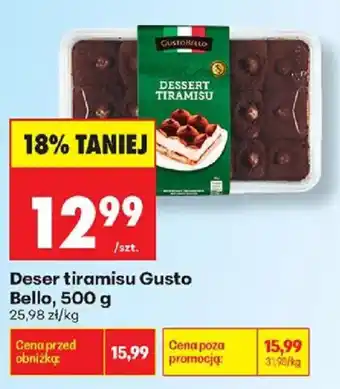 Biedronka Deser tiramisu Gusto Bello oferta