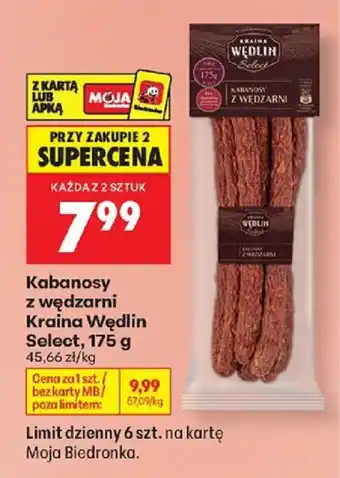 Biedronka Kabanosy z wędzarni Kraina Wędlin Select oferta