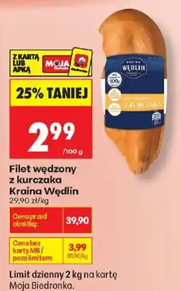 Biedronka Filet wędzony z kurczaka Kraina Wędlin oferta