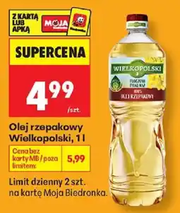 Biedronka Olej rzepakowy Wielkopolski oferta