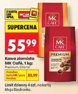 Biedronka Kawa ziarnista MK Café, Premium, Crema oferta