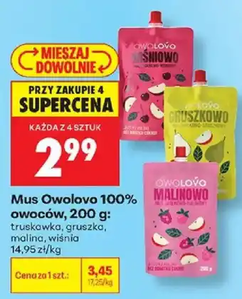 Biedronka Mus Owolovo 100% owoców oferta