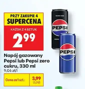 Biedronka Napój gazowany Pepsi lub Pepsi zero cukru oferta