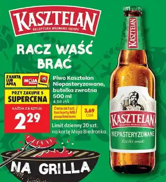 Biedronka Piwo Kasztelan Niepasteryzowane oferta
