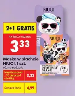 Biedronka Maska w płachcie NIUQI oferta