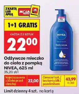 Biedronka Odżywcze mleczko do ciała z pompką NIVEA oferta