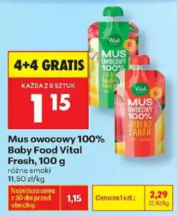 Biedronka Mus owocowy 100% Baby Food Vital Fresh oferta