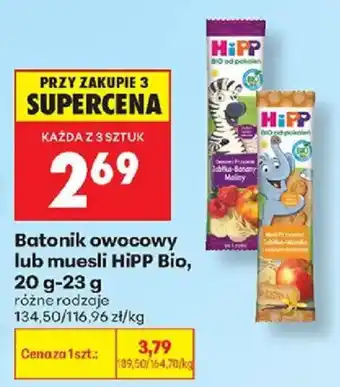 Biedronka Batonik owocowy lub muesli HiPP Bio oferta