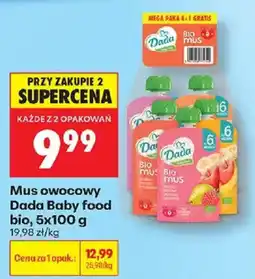 Biedronka Mus owocowy Dada Baby food bio oferta