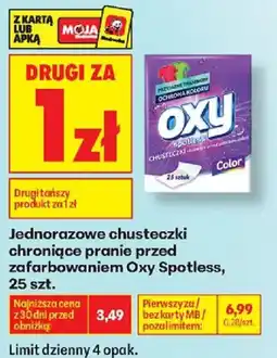 Biedronka Chusteczki chroniące pranie przed zafarbowaniem Oxy Spotless oferta
