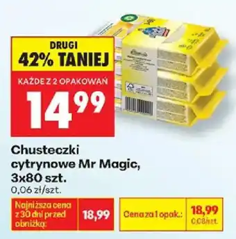Biedronka Chusteczki cytrynowe Mr Magic oferta