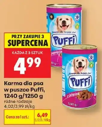 Biedronka Karma dla psa w puszce Puffi oferta