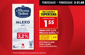 Biedronka Mleko UHT Mleczna Dolina oferta