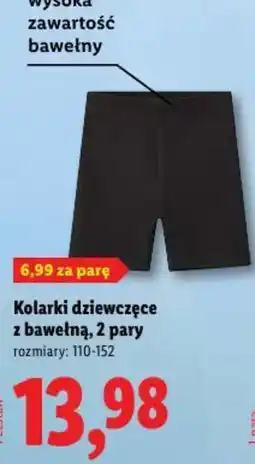 Lidl Kolarki dziewczęce z bawełną oferta