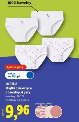 Lidl Majtki dziewczęce z bawełny oferta