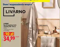 Lidl Ręcznik kąpielowy frotté z bawełny LIVARNO 100x150 cm oferta