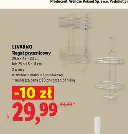 Lidl Regał prysznicowy Livarno oferta