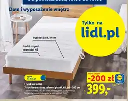 Lidl Materac z zimnej pianki Livarno Home 7-strefowy H2 oferta