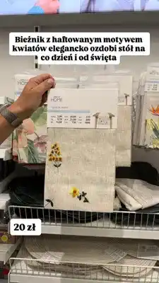 Pepco Bieżnik z haftowanym motywem kwiatów pepco HOME oferta