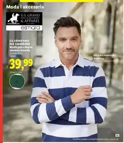 Lidl Męskie polo z długim rękawem z bawełną U.S. Grand Polo oferta