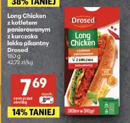 Delikatesy Centrum Long Chicken z kotletem panierowanym z kurczaka lekko pikantny Drosed oferta