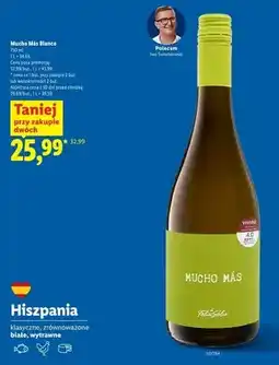 Lidl Wino białe wytrawne Mucho Más Blanco oferta