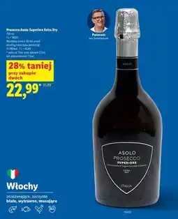 Lidl Wino musujące Prosecco Asolo Superiore Extra Dry oferta